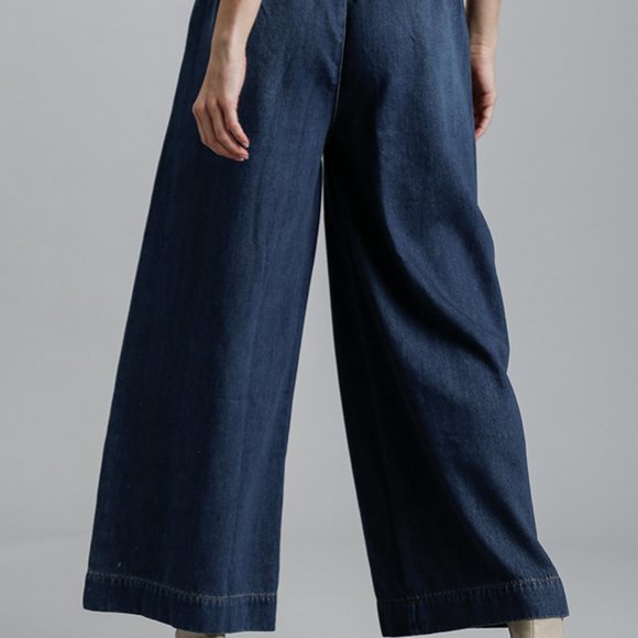 NWT Umgee Paperbag Wide Leg Denim Jeans - Picture 5 of 12